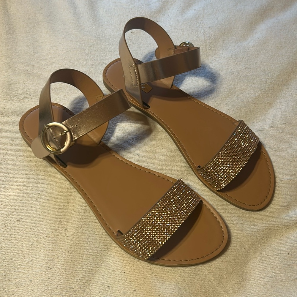Rose Gold Sandals - NWOT